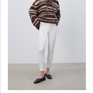 Brand New Zara white skinny coated jeans